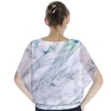 Gray faux marble blue accent Batwing Chiffon Blouse View2