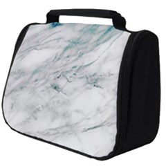 Gray Faux Marble Blue Accent Full Print Travel Pouch (big) by Dushan