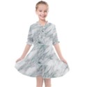 Gray faux marble blue accent Kids  All Frills Chiffon Dress View1