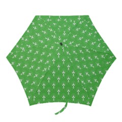 Green And White Art-deco Pattern Mini Folding Umbrellas by Dushan