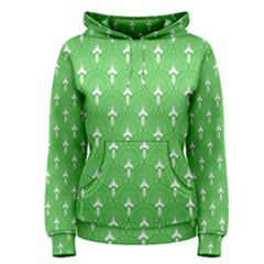 Green And White Art-deco Pattern Women s Pullover Hoodie