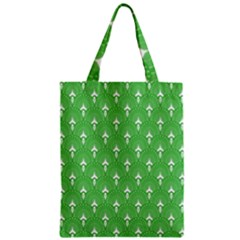 Green And White Art-deco Pattern Zipper Classic Tote Bag by Dushan