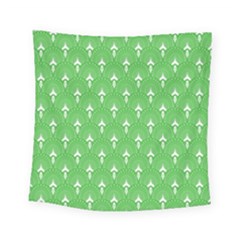 Green And White Art-deco Pattern Square Tapestry (small)