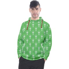 Green And White Art-deco Pattern Men s Pullover Hoodie