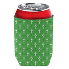 Green And White Art-deco Pattern Can Holder by Dushan