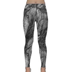 Black And White Rocky Texture Pattern Classic Yoga Leggings by dflcprintsclothing