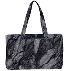 Black And White Rocky Texture Pattern Canvas Work Bag by dflcprintsclothing