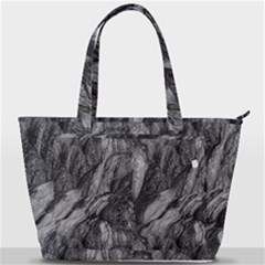 Black And White Rocky Texture Pattern Back Pocket Shoulder Bag  by dflcprintsclothing