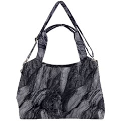 Black And White Rocky Texture Pattern Double Compartment Shoulder Bag by dflcprintsclothing