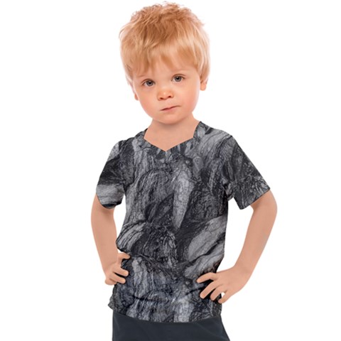 Black And White Rocky Texture Pattern Kids  Sports Tee by dflcprintsclothing