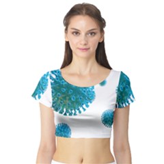 Corona Virus Short Sleeve Crop Top by catchydesignhill