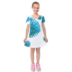 Corona Virus Kids  Short Sleeve Velvet Dress by catchydesignhill