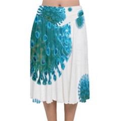 Corona Virus Velvet Flared Midi Skirt by catchydesignhill