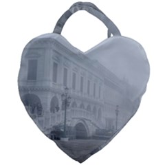 Fog Winter Scene Venice, Italy Giant Heart Shaped Tote by dflcprintsclothing