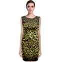 Gold and black, metallic leopard spots pattern, wild cats fur Sleeveless Velvet Midi Dress View1