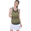 Gold and black, metallic leopard spots pattern, wild cats fur Racer Back Mesh Tank Top View1