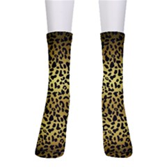 Gold And Black, Metallic Leopard Spots Pattern, Wild Cats Fur Men s Crew Socks by Casemiro