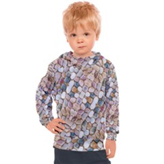 Rounded Stones Print Motif Kids  Hooded Pullover by dflcprintsclothing