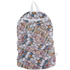 Rounded Stones Print Motif Foldable Lightweight Backpack by dflcprintsclothing