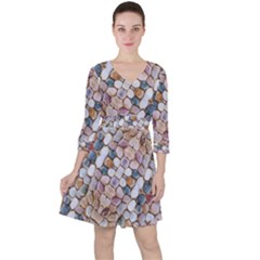 Rounded Stones Print Motif Ruffle Dress by dflcprintsclothing