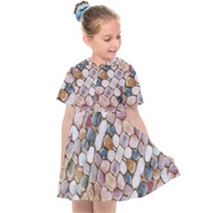 Rounded Stones Print Motif Kids  Sailor Dress by dflcprintsclothing