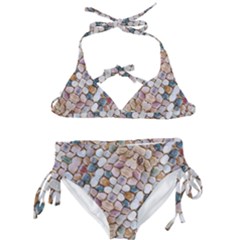 Rounded Stones Print Motif Kids  Classic Bikini Set