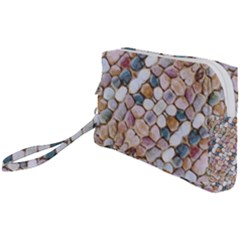 Rounded Stones Print Motif Wristlet Pouch Bag (small)