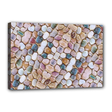 Rounded Stones Print Motif Canvas 18  X 12  (stretched)