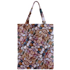 Rounded Stones Print Motif Zipper Classic Tote Bag