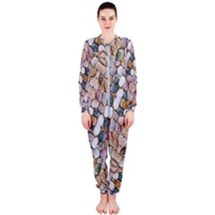 Rounded Stones Print Motif Onepiece Jumpsuit (ladies) 