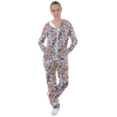 Rounded Stones Print Motif Women s Tracksuit by dflcprintsclothing