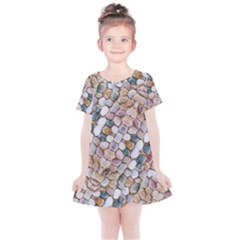 Rounded Stones Print Motif Kids  Simple Cotton Dress by dflcprintsclothing