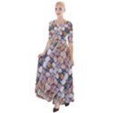 Rounded Stones Print Motif Half Sleeves Maxi Dress View1