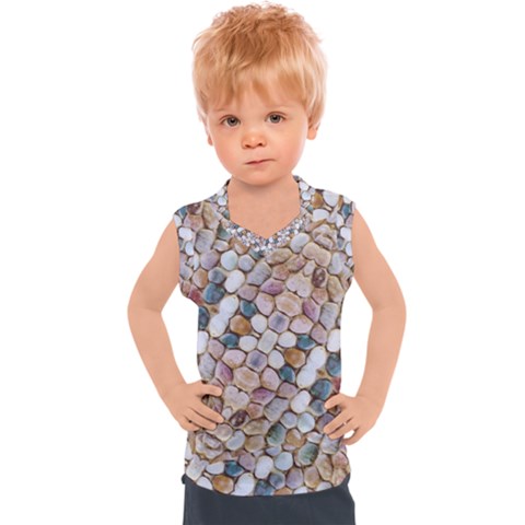 Rounded Stones Print Motif Kids  Sport Tank Top by dflcprintsclothing