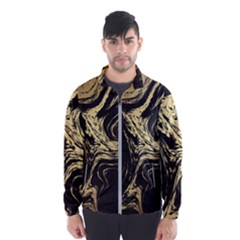 Black And Gold Marble Men s Windbreaker