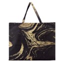 Black and gold marble Zipper Large Tote Bag View1