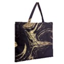 Black and gold marble Zipper Large Tote Bag View2