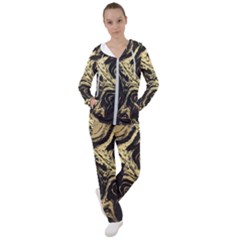 Black And Gold Marble Women s Tracksuit