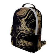 Black And Gold Marble Flap Pocket Backpack (large) by Dushan