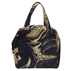 Black And Gold Marble Boxy Hand Bag