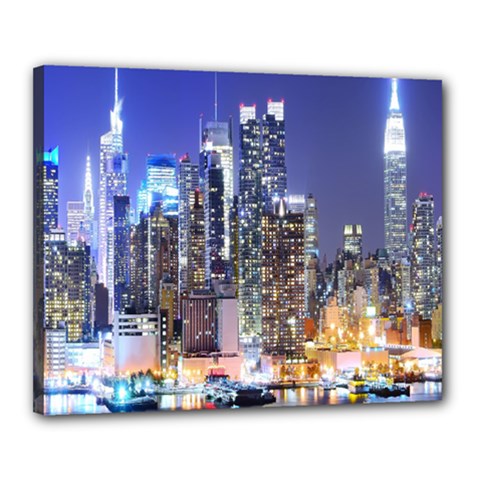 New-york Cityscape  Canvas 20  X 16  (stretched) by Dushan