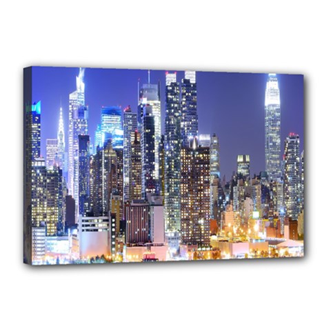 New-york Cityscape  Canvas 18  X 12  (stretched) by Dushan