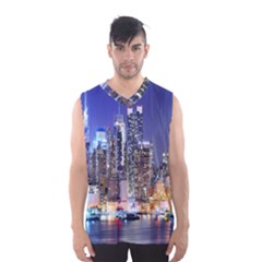 New-york Cityscape  Men s Basketball Tank Top by Dushan