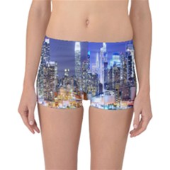 New-york Cityscape  Reversible Boyleg Bikini Bottoms by Dushan