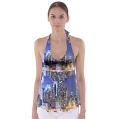 New-york Cityscape  Babydoll Tankini Top by Dushan