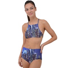 New-york Cityscape  High Waist Tankini Set by Dushan