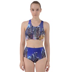 New-york Cityscape  Racer Back Bikini Set by Dushan