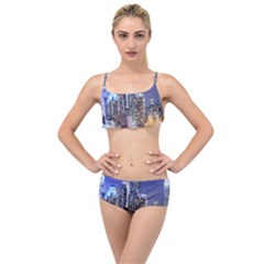 New-york Cityscape  Layered Top Bikini Set by Dushan