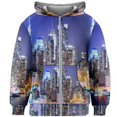 New-york Cityscape  Kids  Zipper Hoodie Without Drawstring