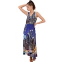 New-York CityScape  V-Neck Chiffon Maxi Dress View1